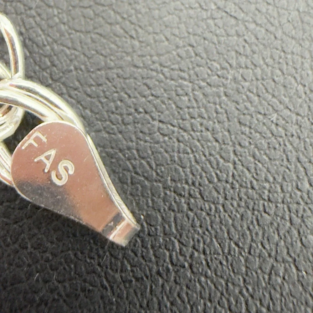 Vintage FAS Italy 925 Sterling Silver DOUBLE OVAL LINK Chain Charm Bracelet 7.5